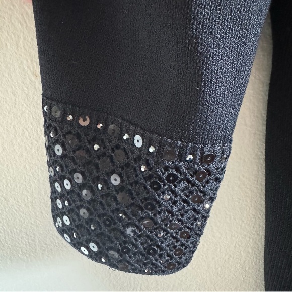St John by Marie Gray Black Embellished Sequin Rhinestone Blazer Jacket size 14 - Picture 6 of 8